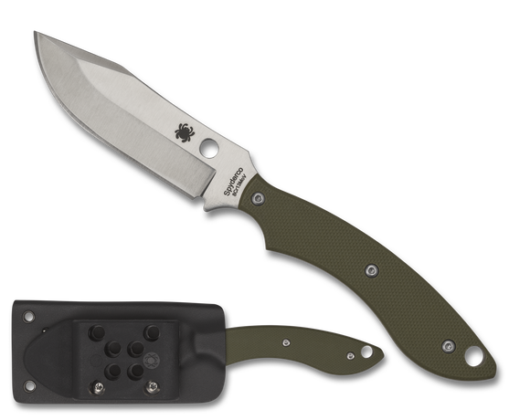 Spyderco Stok Bowie - OD Green G10 - 8Cr13MoV - Fixed Blade - FB49GPOD