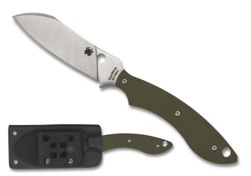 Spyderco Stok Drop Point - OD Green G10 - 8Cr13MoV - Fixed Blade - FB50GPOD