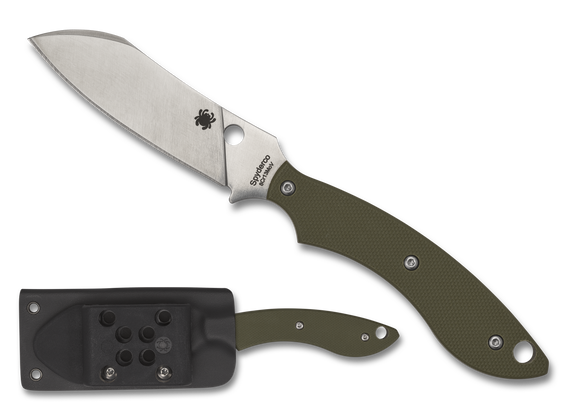 Spyderco Stok Drop Point - OD Green G10 - 8Cr13MoV - Fixed Blade - FB50GPOD