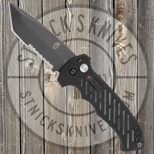 Gerber - 06 Automatic - G10 - Tanto - Serrated - Black - 30-000193N