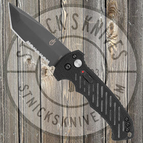 Gerber - 06 Automatic - G10 - Tanto - Serrated - Black - 30-000193N
