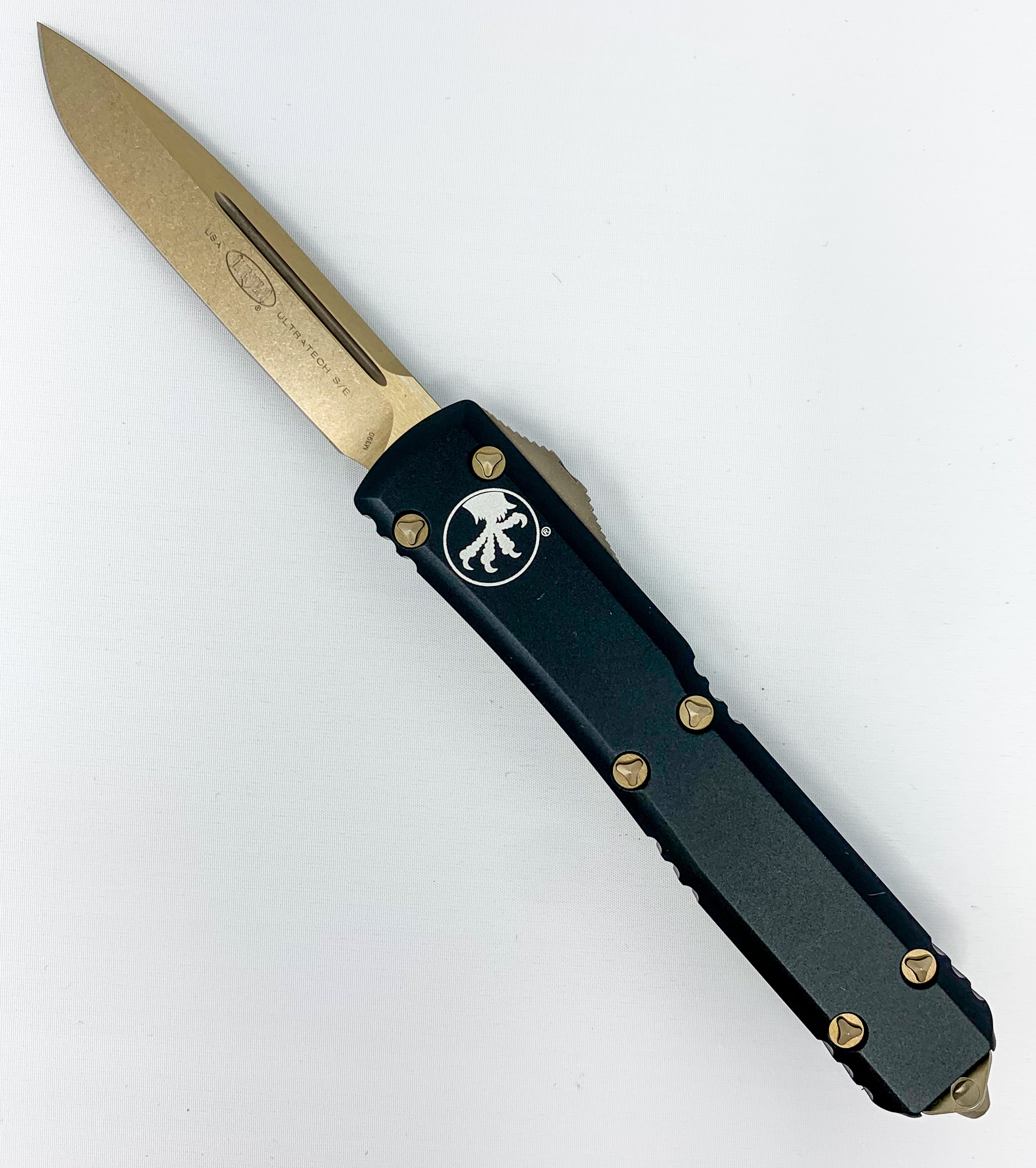 Microtech Ultratech - Bronzed Blade and Hardware - Black Chassis - 121-13