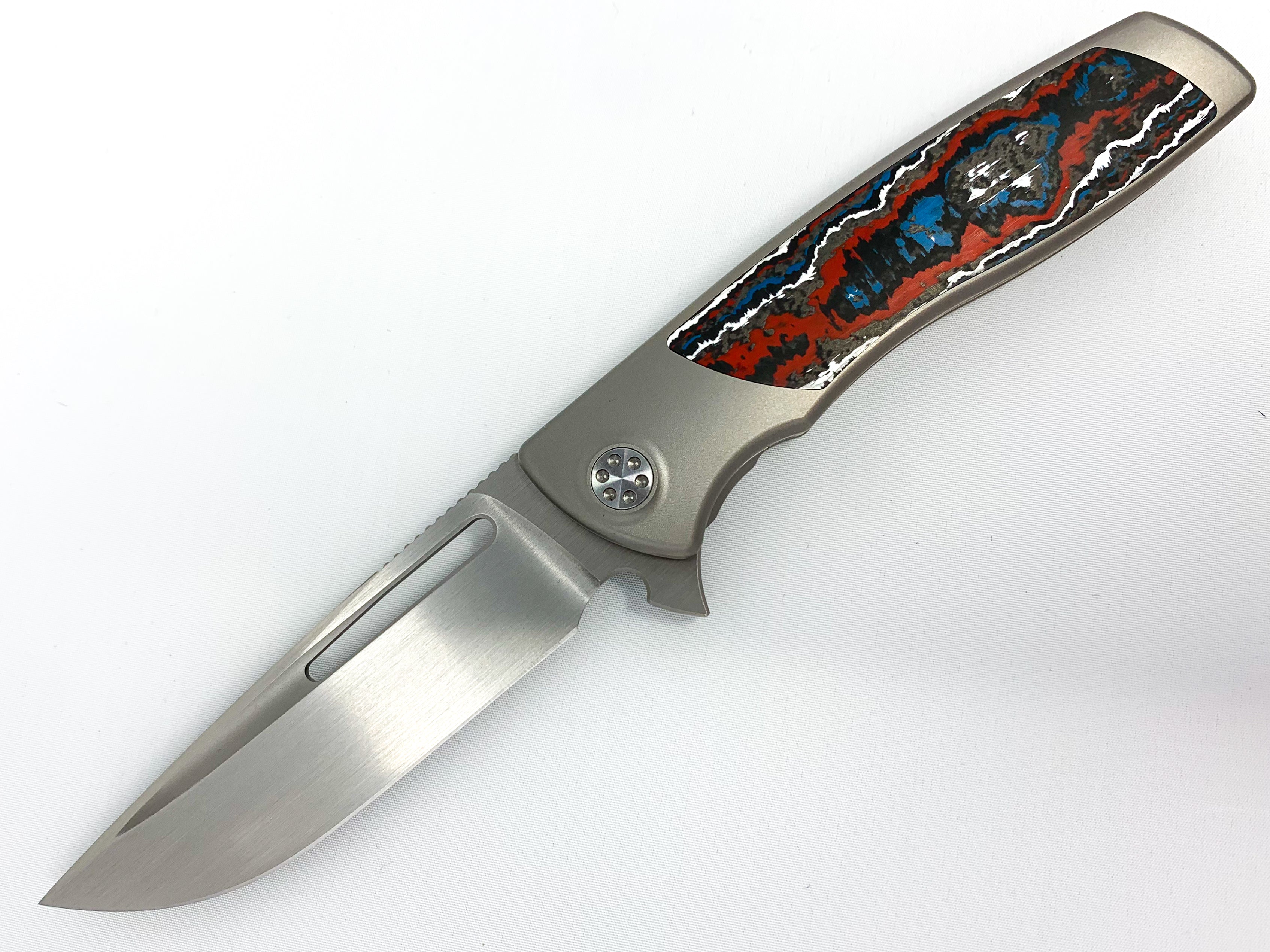 Sharp By Design Mini Evo - M390 Drop Point Blade - Fat Carbon "Nebula" Inlay - Titanium Handle