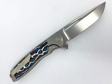 Sharp By Design Mini Evo - M390 Drop Point Blade - Fat Carbon "Nebula" Inlay - Titanium Handle - CLOSEOUT - 0