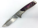 Sharp By Design Mini Evo - M390 Harpoon Point Blade - Fat Carbon "Purple Haze" Inlay - Titanium Handle-1