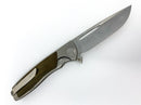 Sharp By Design Mini Evo - M390 Drop Point Blade - Green Micarta Inlay - Titanium Handle-2