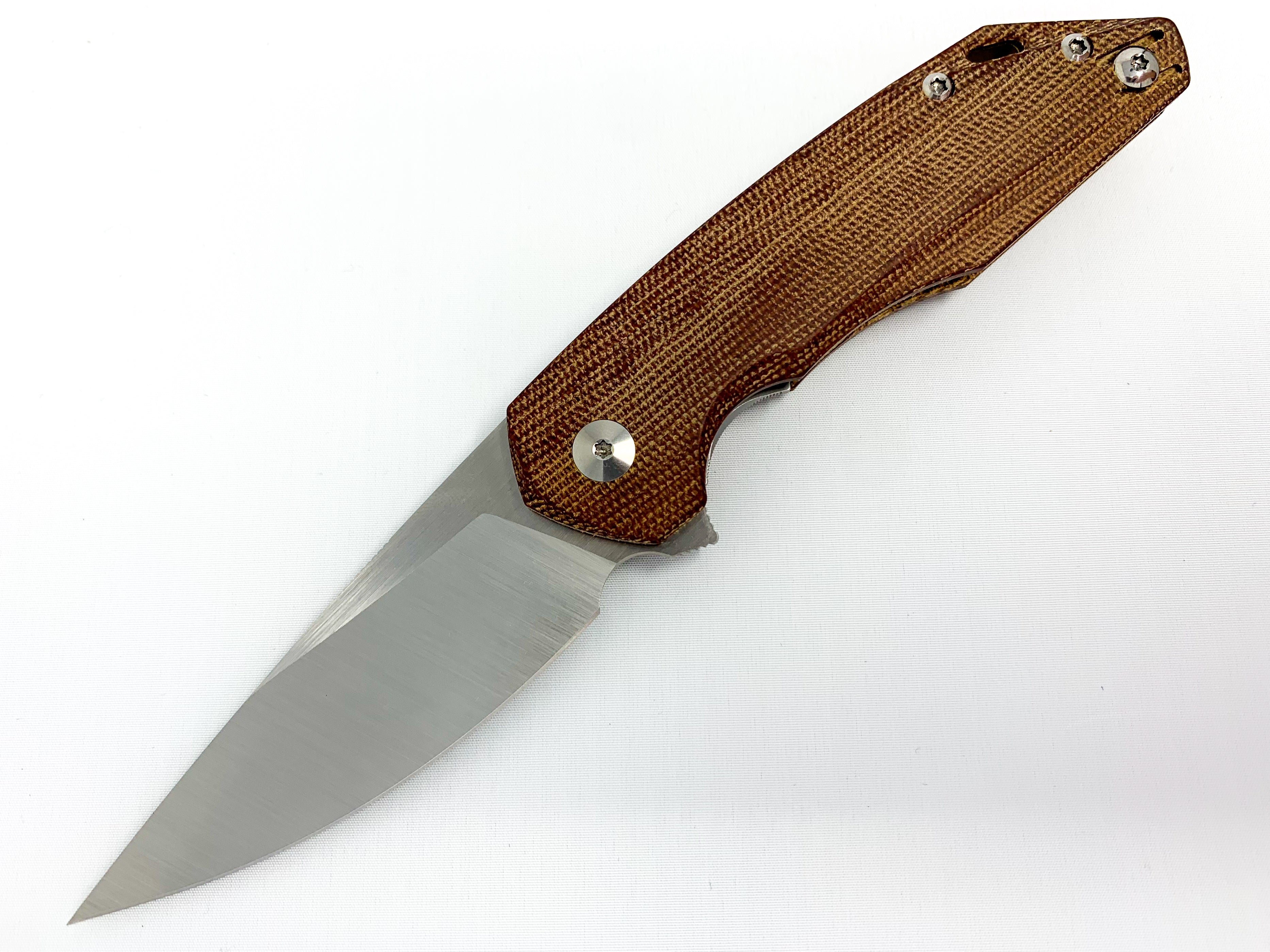 GiantMouse ACE Corta - Natural Canvas Micarta Handle - M390