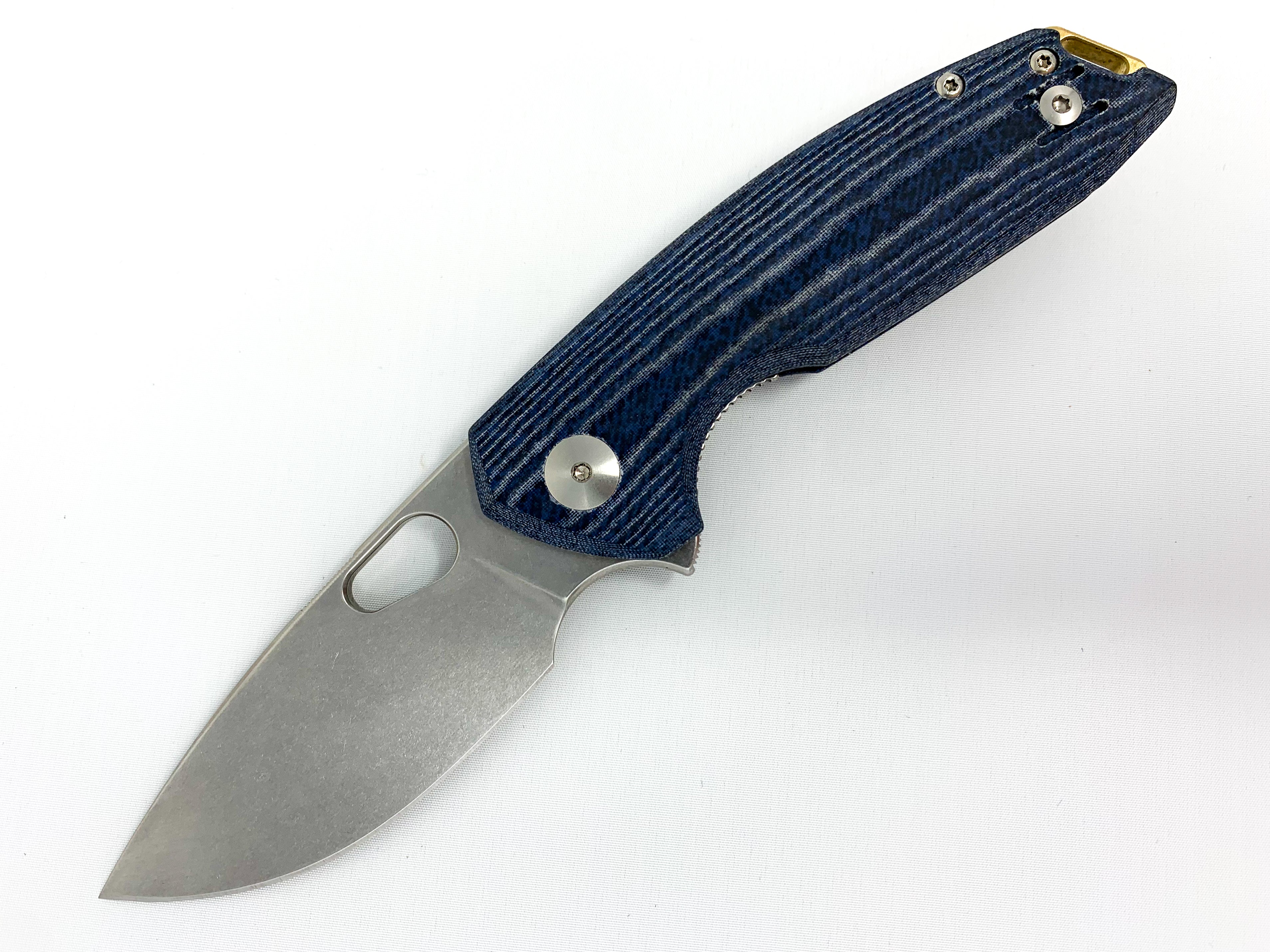 GiantMouse ACE Tribeca  - Denim Canvas Micarta - CPM-Magnacut