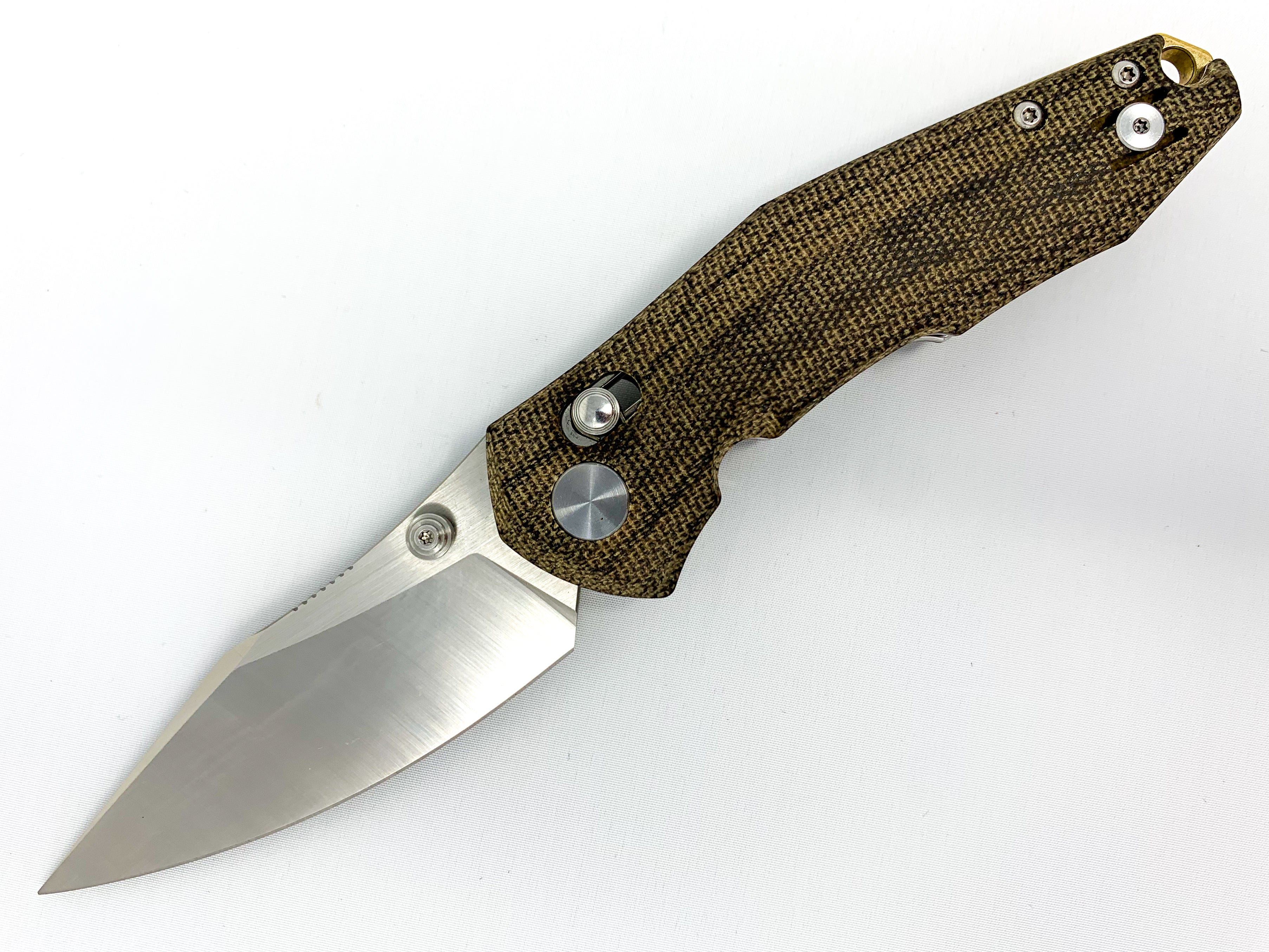 GiantMouse ACE Nazca - Cross Bar Lock - Green Canvas Micarta