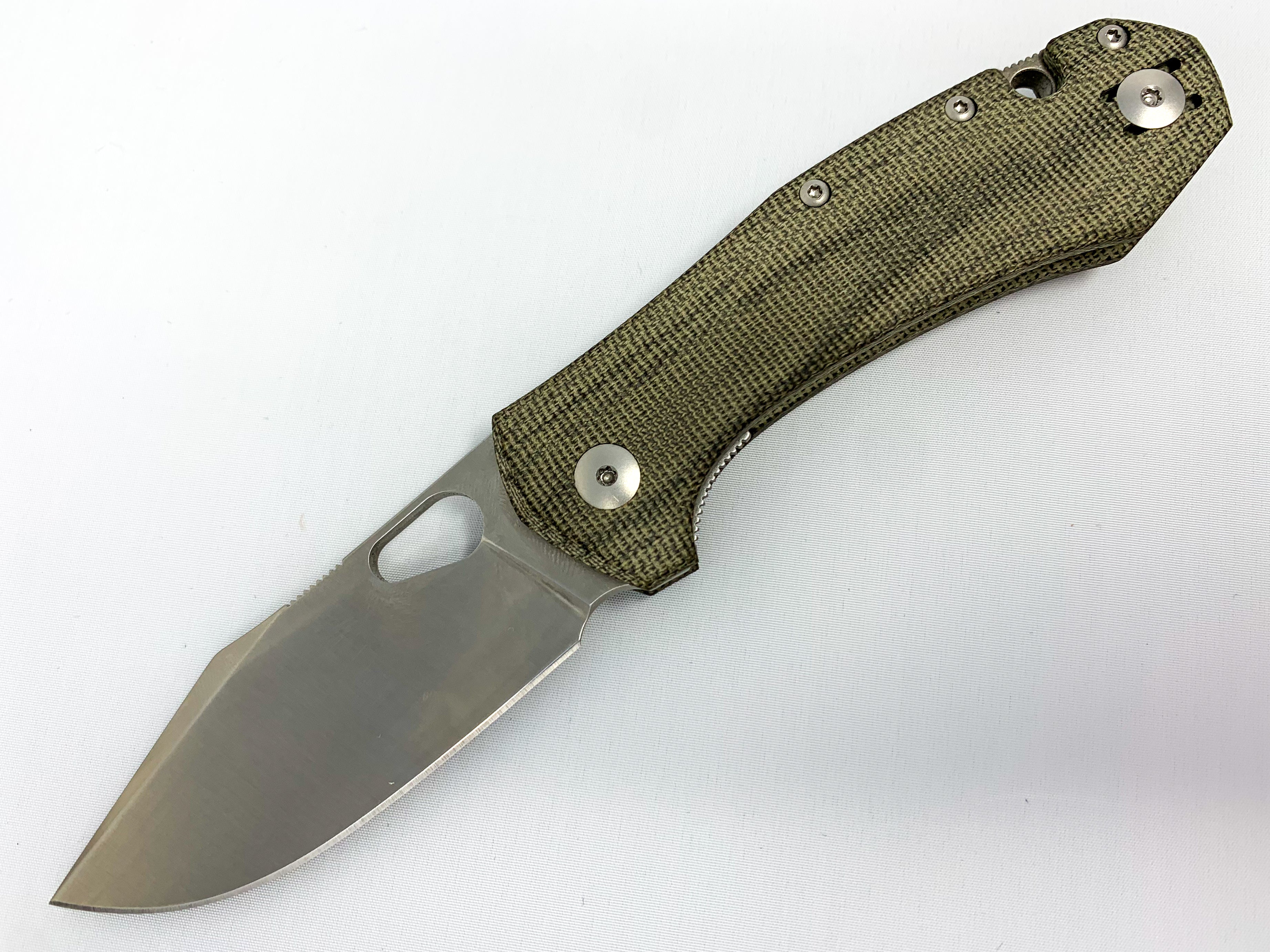 GiantMouse ACE Atelier  - "Mini Grand" - Green Canvas Micarta - ELMAX