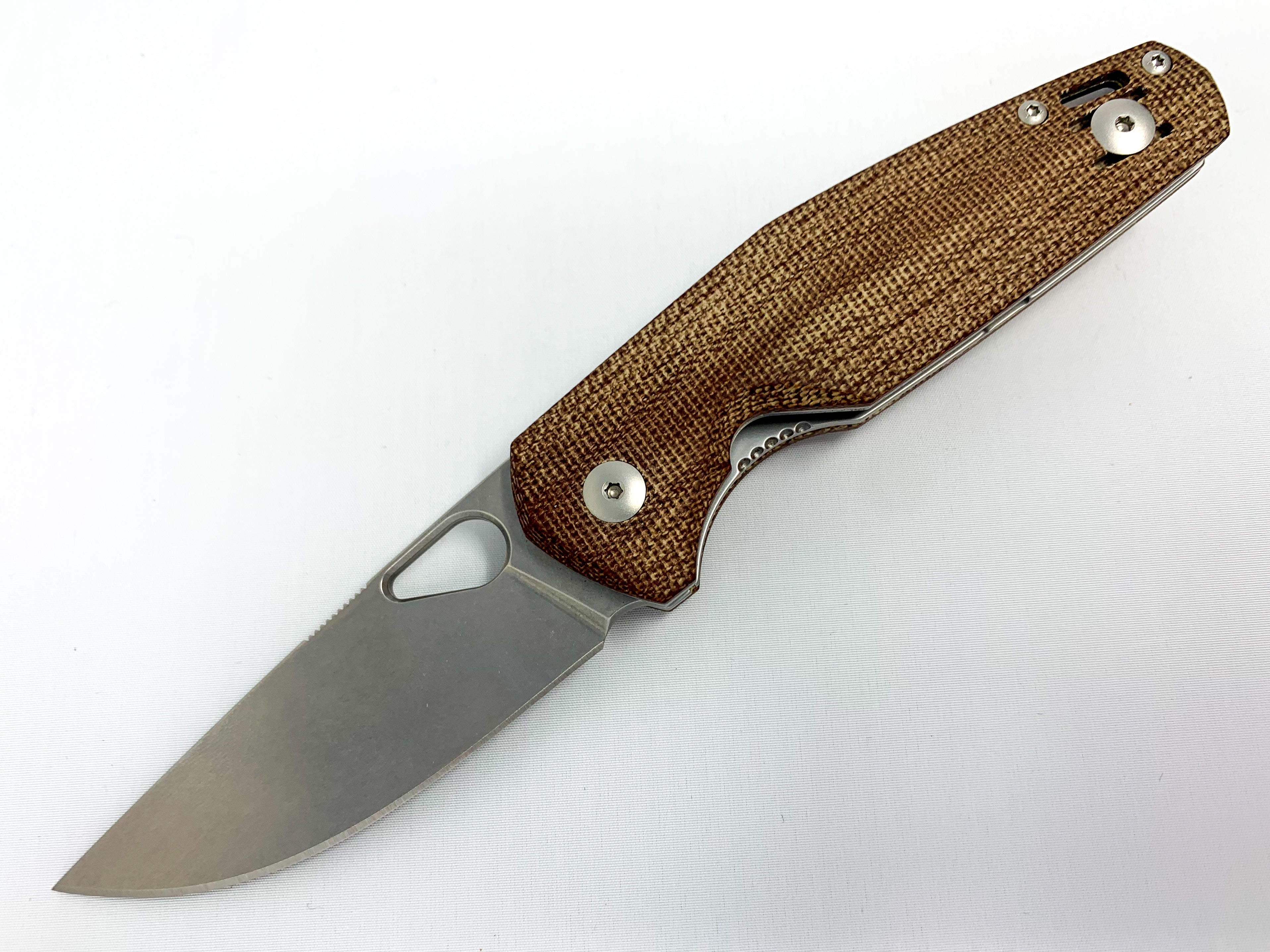 GiantMouse ACE Nimbus V2 - ELMAX - Natural Canvas Micarta - CLOSEOUT