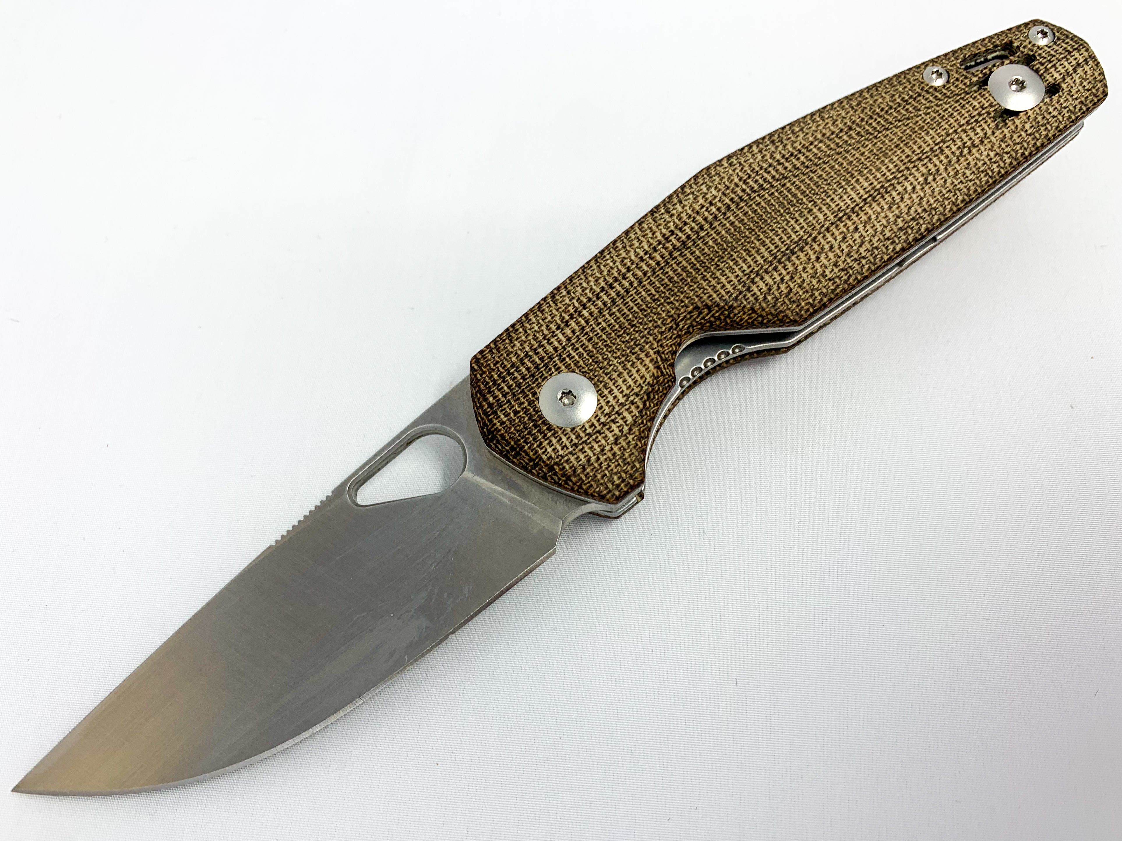 GiantMouse ACE Nimbus V2 - ELMAX - Green Canvas Micarta - CLOSEOUT