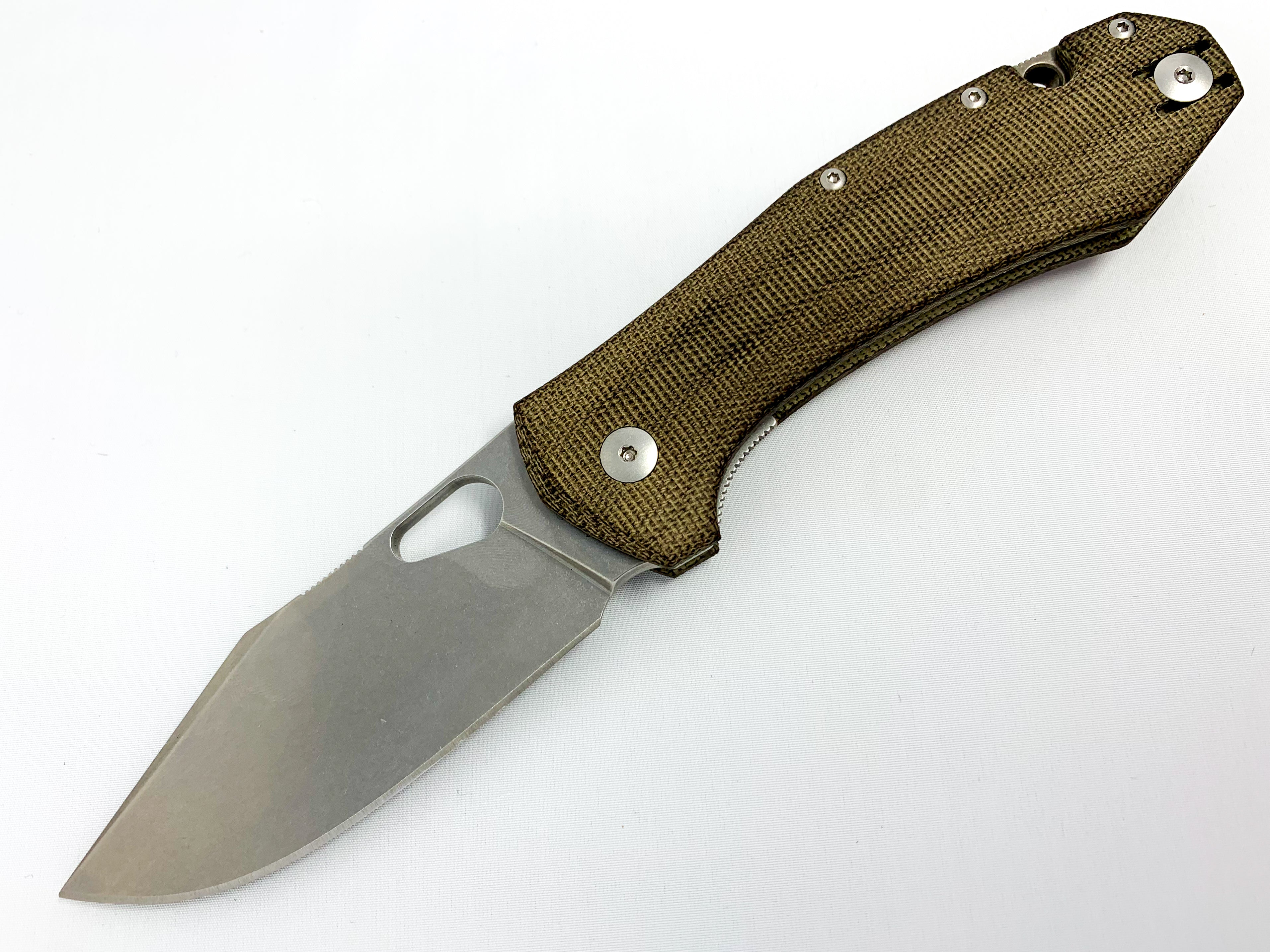 GiantMouse ACE Grand - Green Canvas Micarta - ELMAX