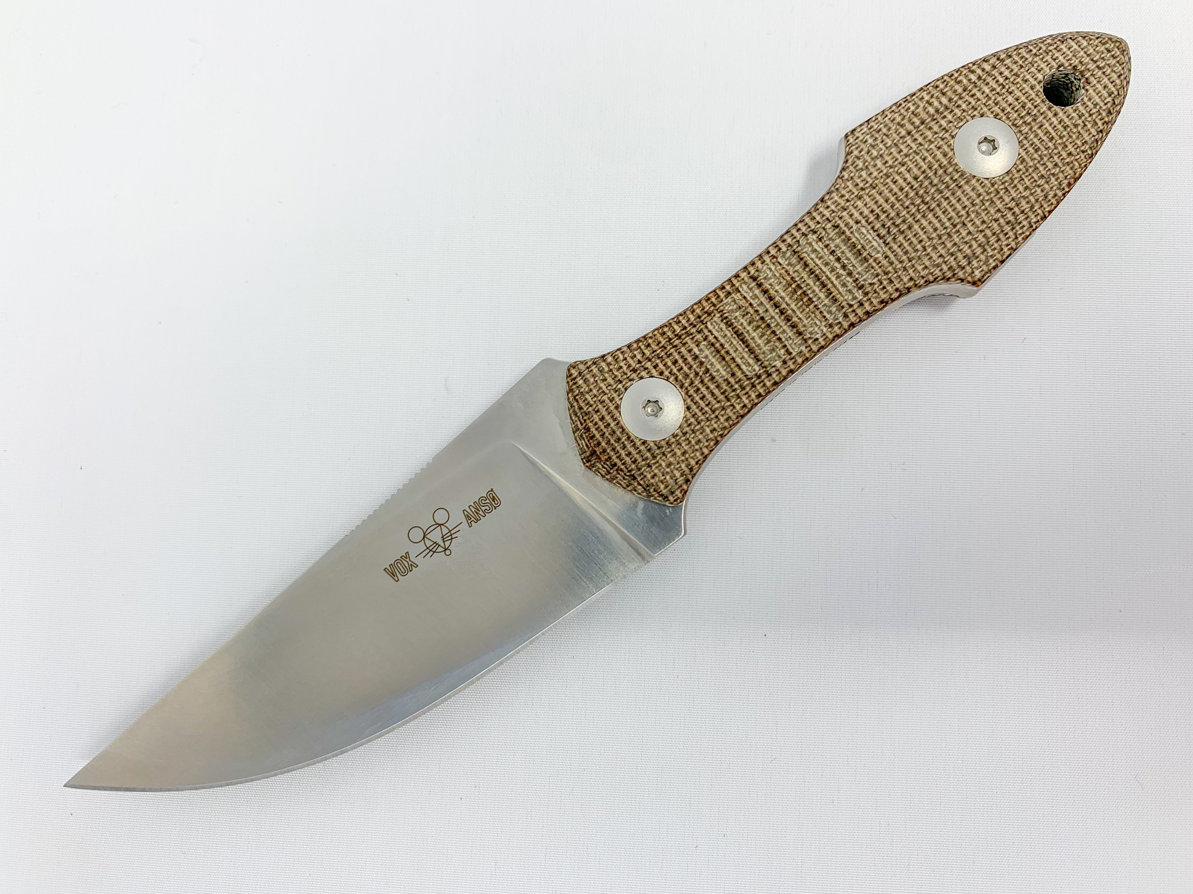 GiantMouse Knives GMF3 - Green Canvas Micarta - Fixed Blade - N690