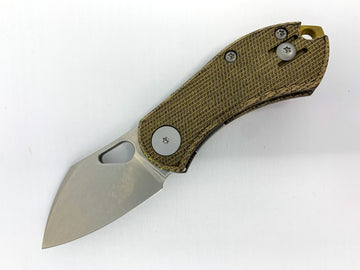 GiantMouse ACE Nibbler - Green Canvas Micarta Handle - CPM-20CV