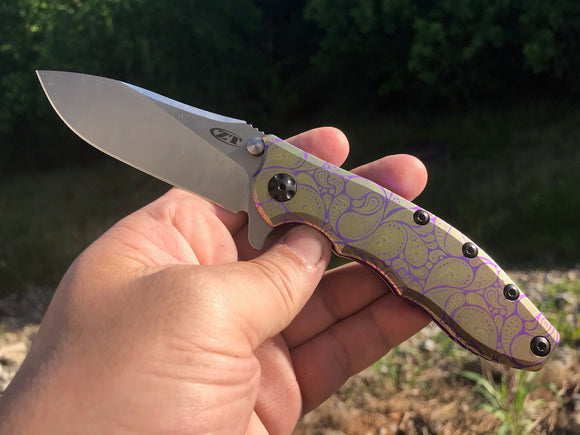 Zero Tolerance 0562Ti - St. Nick's Custom Anodization - "Paisley"