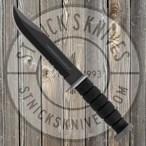 KA-BAR - D2 Fixed Blade - Part. Serrated - Hard Sheath - 1282