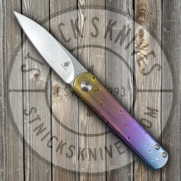 Kizer Feist - Drop Point - "Raindrop" - Ano Fade - St. Nick's Custom Anodization