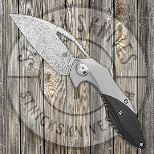 Kizer - Minitherium - Titanium/ Carbon Fiber - Frame Lock - Damasteel-Odin Heim - Limited Edition - Ki3502D1