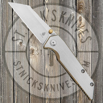 Kizer - Fire Ant - S35VN - Titanium w/ Gold Accent - Ki2535A2