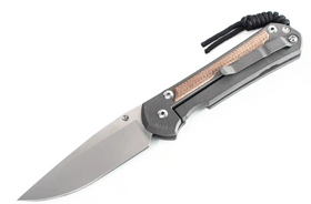Chris Reeve Knives Large Sebenza 31 - Left Handed - Natural Canvas Micarta Inlay - Drop Point - L31-1213