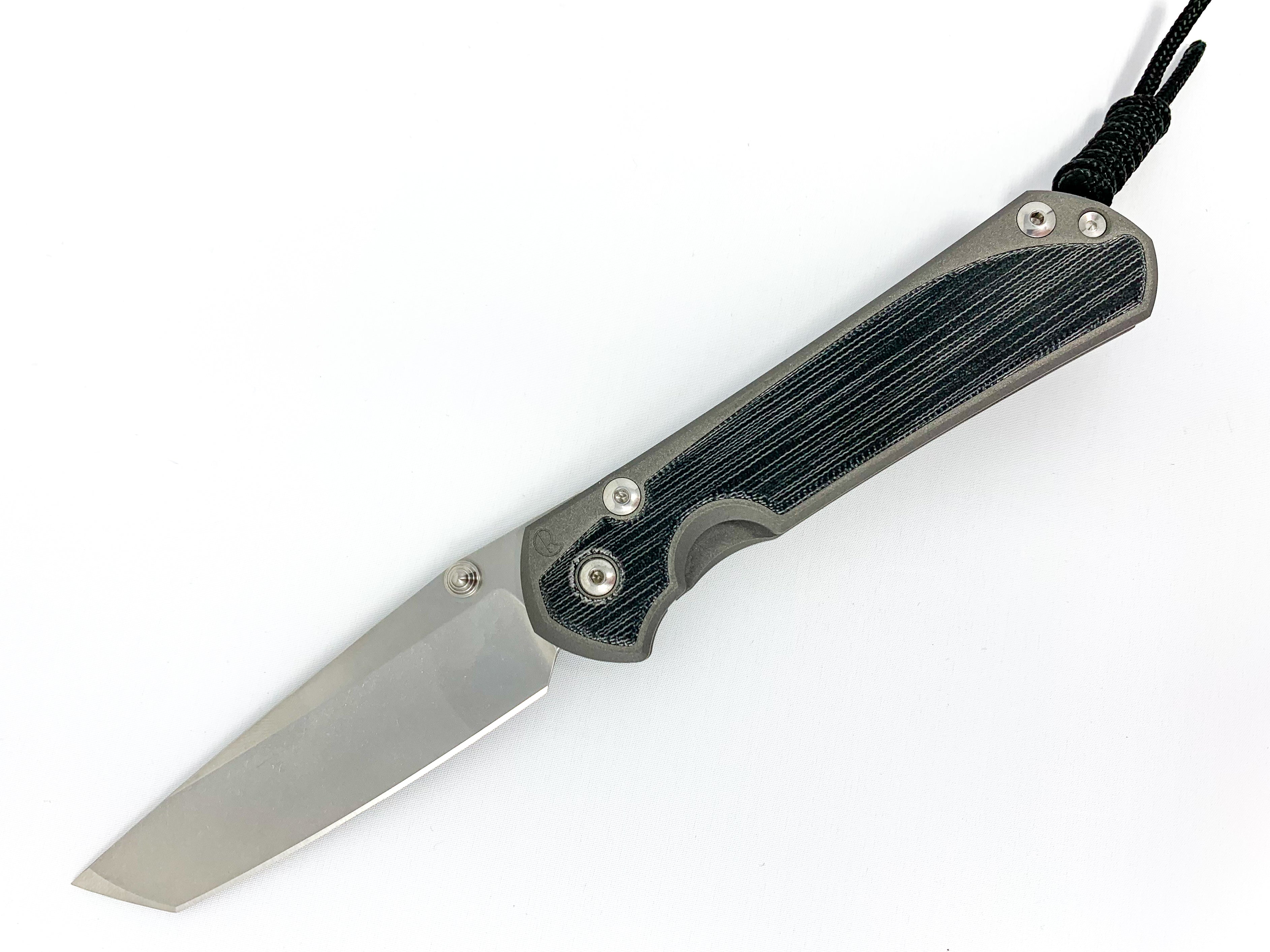 Chris Reeve Knives - Large Sebenza 31 - Black Canvas Micarta Inlay - Tanto - L31-1228