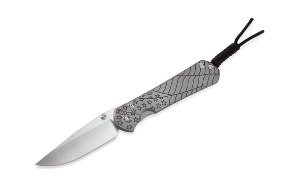 Chris Reeve Knives Small Sebenza 31 - 2022 CGG "Forever Flag" - Drop Point - Glass Blasted - S31-1690