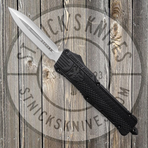 Cobratec - Dagger Large CTK-1 Black, 3.75" D2 Steel Plain Blade, Aluminum Handle - LBCTK-1LDAGNS