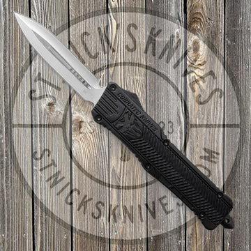 Cobratec - Dagger Large CTK-1 Black, 3.75" D2 Steel Plain Blade, Aluminum Handle - LBCTK-1LDAGNS