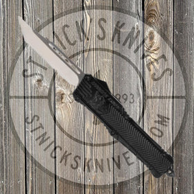 Cobratech - Tanto Large CTK-1 Black, 3.75" D2 Steel Plain Blade, Aluminum Handle - LBCTK-1LTNS