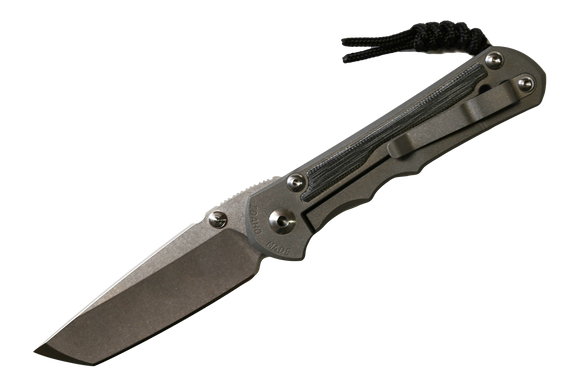 Chris Reeve Knives Large Inkosi - Left Hand - Drop Point Blade - Black Canvas Micarta Inlay - LIN-1045