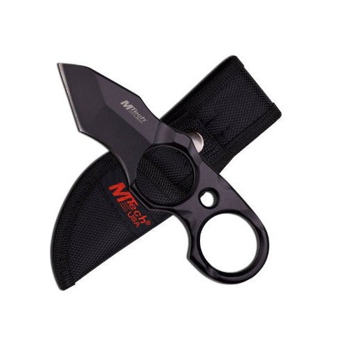MTECH USA - Fixed Blade Knife - 2 Finger Holes - MT-20-56BK