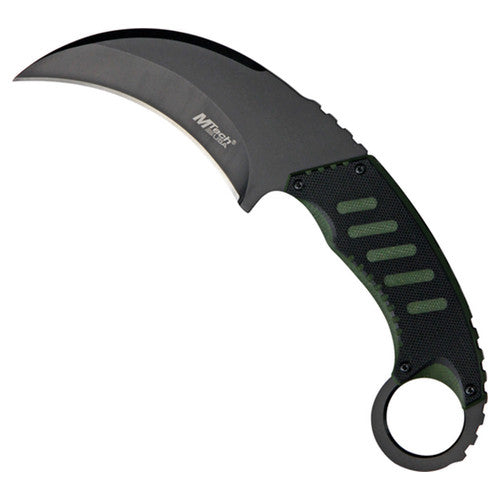 MTECH USA - Karambit Neck Knife - Black & Green - MT-665BG
