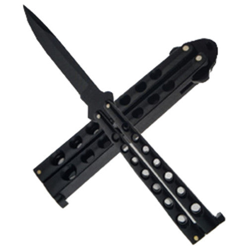 Matrix Butterfly Knife - Black Handle and Blade - B5-B
