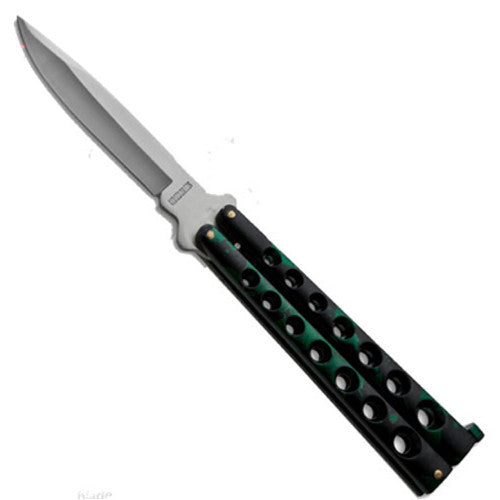 Matrix Butterfly Knife - Green Marble - B5-GR