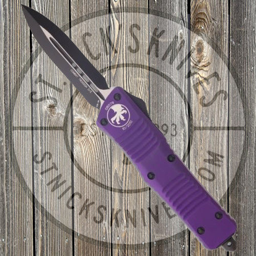 Microtech - Combat Troodon - Black Standard - Double Edge - Purple Chassis - 142-1PU