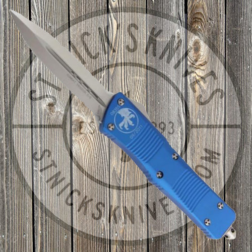 Microtech - Combat Troodon - Satin Standard - Double Edge - Blue - 142-4BL