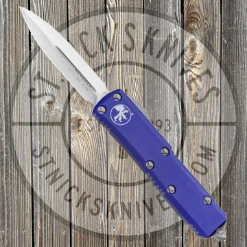 Microtech - UTX-85 - Double Edge - Satin Hardware - Purple Chassis - 232-4PU