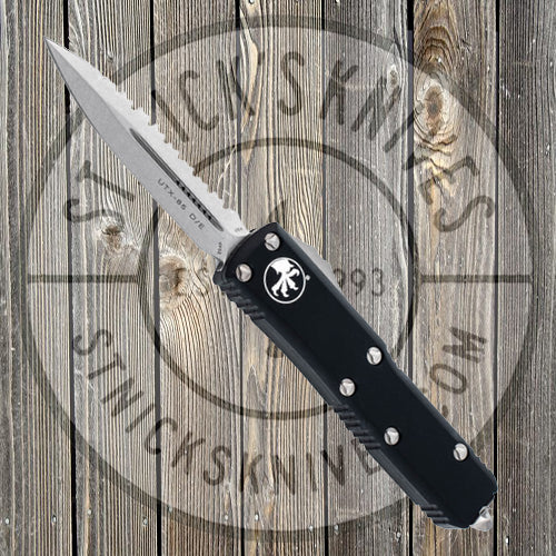 Microtech - UTX-85 - Double Edge - Stonewashed - Fully Serrated - 232-12