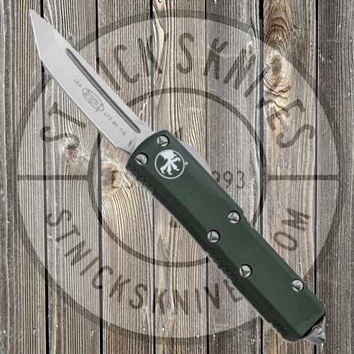 Microtech - UTX-85 - Tanto Edge - Satin Hardware - OD Green Chassis - 233-4OD