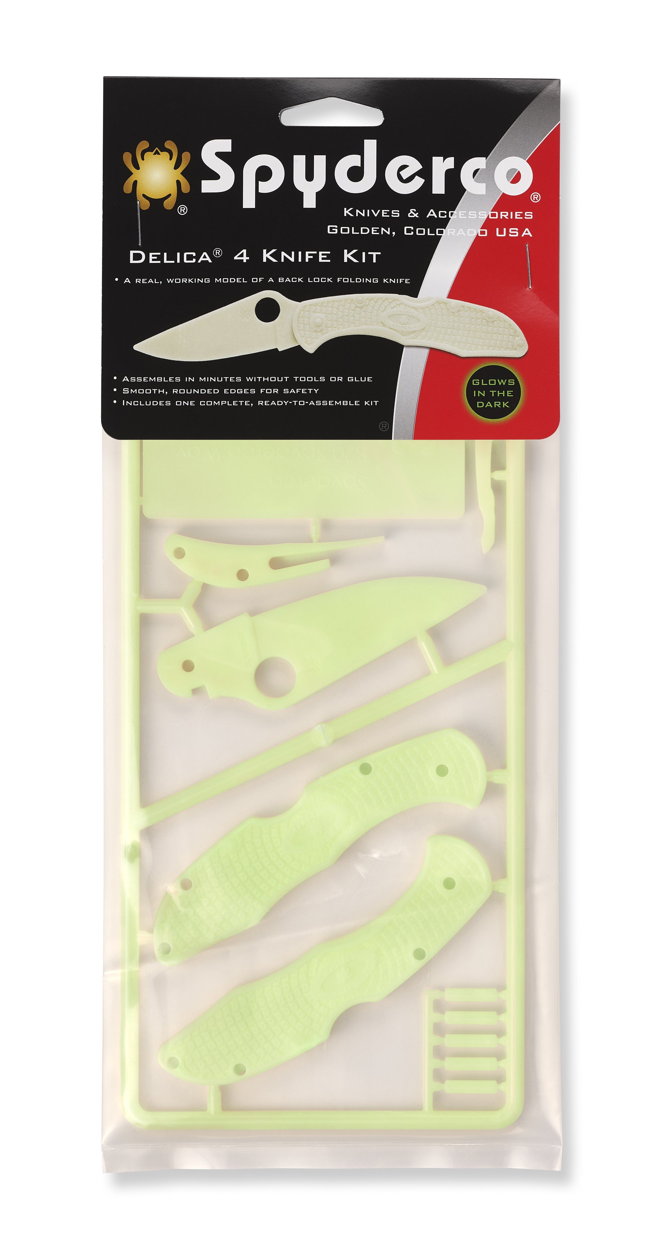 Spyderco Delica 4 Glow in the Dark Plastic Folding Knife Kit - PLKIT1