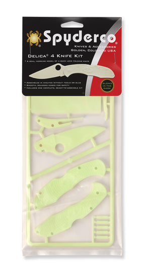 Spyderco Delica 4 Glow in the Dark Plastic Folding Knife Kit - PLKIT1
