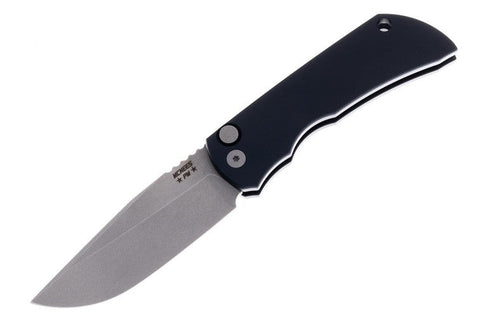 McNees Custom Knives MAC 2 3.5 Auto - Black Ano Handle - Matte Stonewashed Blade
