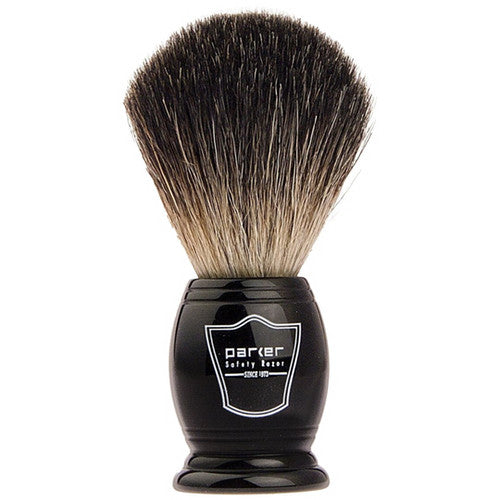 Parker - Black Handle w/ Black Badger Bristle Shaving Brush - BKBB