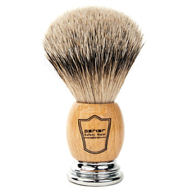 Parker - Safety Razor - Deluxe Wood/Chrome Handle w/ Silvertip Brush - OWST