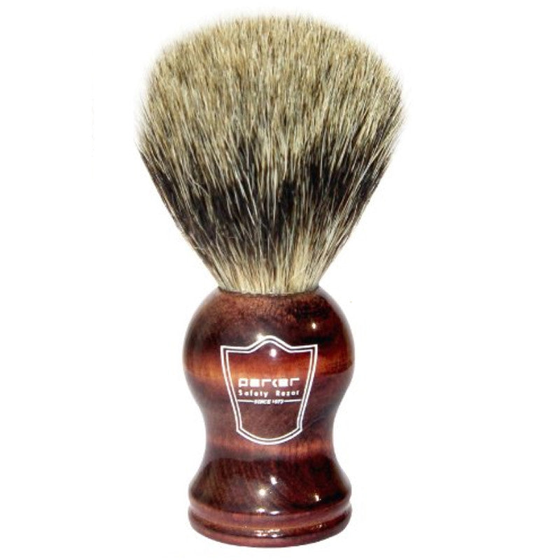 Parker - Safety Razor - Rosewood Handle w/ Pure Badger Brush - RWPB