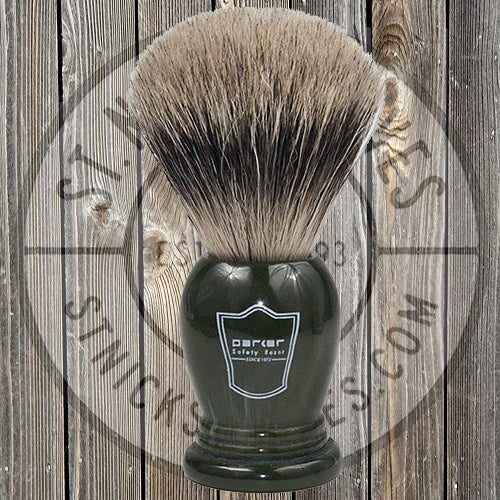 Parker - Shave Brush - Dark Green - Oversized Handle - Pure Badger Bristle - LGPB