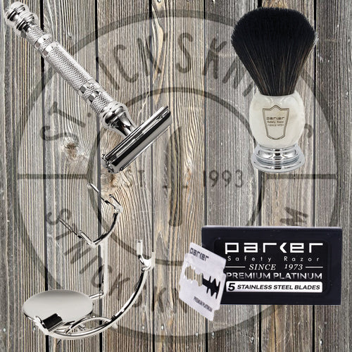 Parker - Shave Set - 66R Razor/MISY Brush/USS3 Stand/Parker Blades - 66RSET-MISY