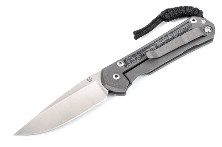 Chris Reeve Knives Small Sebenza 31 - Left Handed - Black Canvas Micarta Inlay - Drop Point - S31-1201