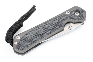 Chris Reeve Knives Small Sebenza 31 - Left Handed - Black Canvas Micarta Inlay - Drop Point - S31-1201 - 0